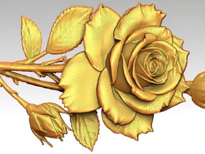 1 Rose CNC Relief Model 3D print model