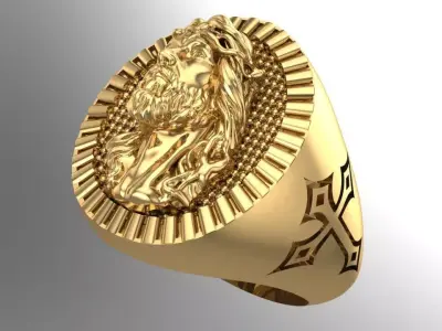 Jesus ring 3D print model