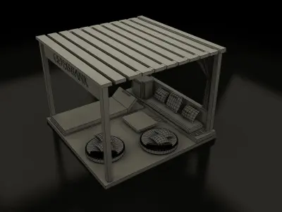 kiosk partition booth a145 3D model