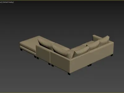 Sofa Zara Corner unit small  left hand facing stool extra deep 3D model