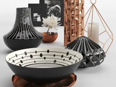 Decorative Set 1 by Kelly Hoppen Low-poly 3D model