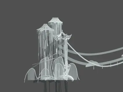 Chinese arts stage 3D model