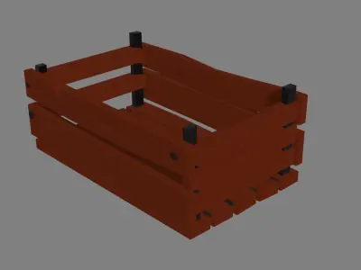 Lowpoly Damaged Wooden Create Free low-poly 3D model