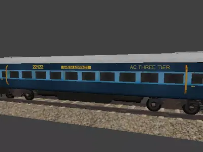 Indian 3rd AC Coach Model 3D model