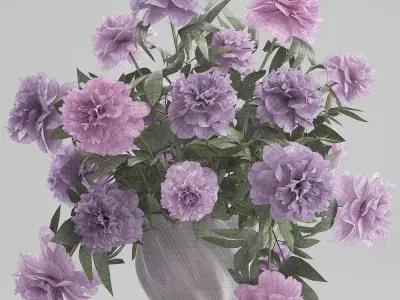 Bouquet lilac Peonies peony 3D model