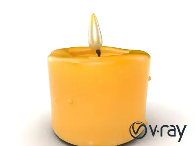 Cozy Candle with Textured Wax Surface model pack Low-poly 3D model