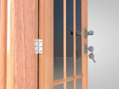 Door - Kitchen Glass Door 3D model