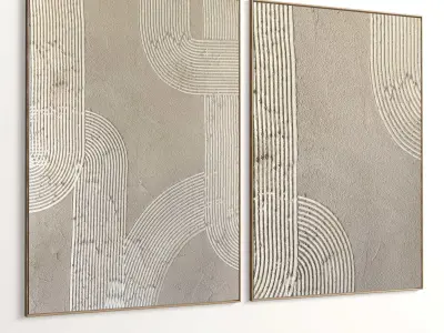 Plaster Two Photo Frame 243 Low-poly 3D model