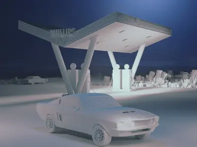 Fuel pump scene 3D model