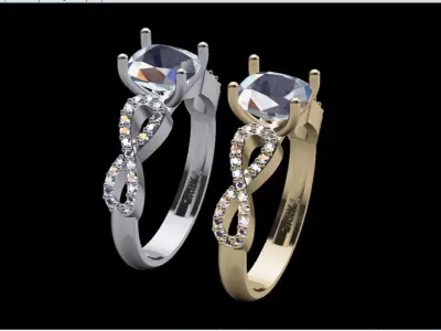 Goldsmith Rad Elegant Jewelry Ring 3D Model  3D model