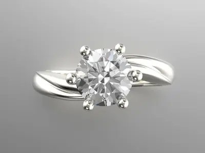 Jewelry Engagement Ring with diamond 0073 Set of sizes FBX 3dm 3D print model