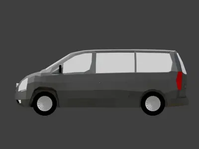 MPV model low poly van Low-poly 3D model