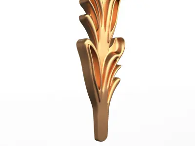 3D Leave Carving Plaster Molding Decoration 3 Low-poly 3D model