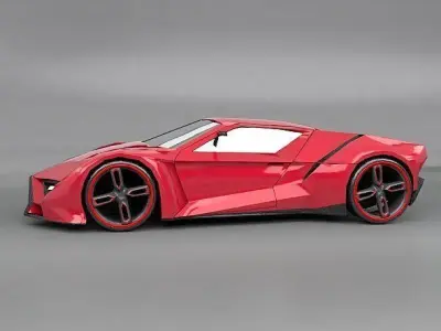 Lowpoly itonox futuristic concept car Low-poly 3D model