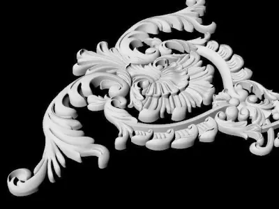 Central decor ornament for furniture 3D model 969