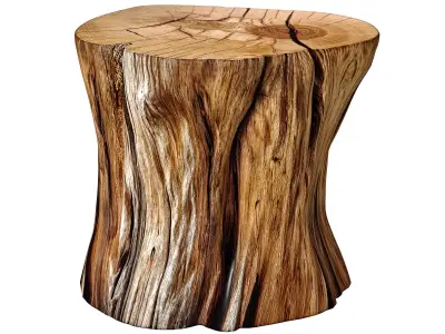 Rustic Wooden side table tree stump Coffee Side Table Sculptural 3D model