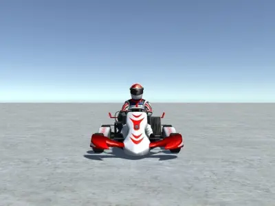 Low Poly Kart With Player 12 Low-poly 3D model