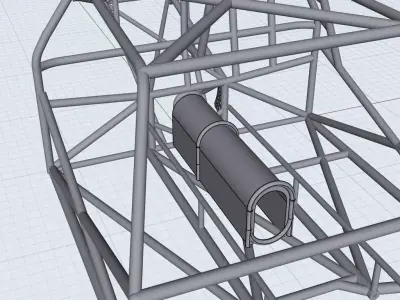Pro Mod Trans Tunnel and Driveshaft Loops Drag Car 3D print model