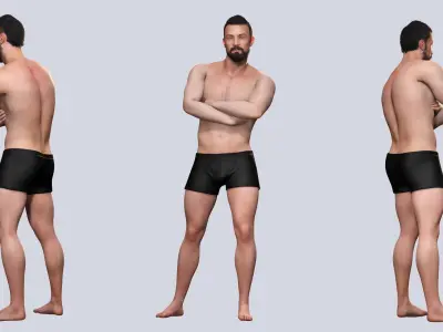 Realistic 3D Construction Worker Character Model Low-poly 3D model