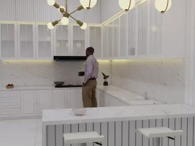 KITCHEN SET MODERN CLASSIC 3D model