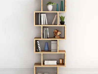 Decoration set bookcase 3D model