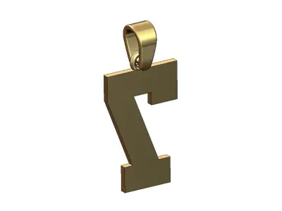 Number 7 seven varsity high school letterman pendant charm 3D print model