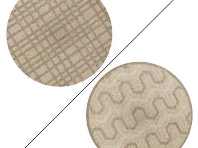 Round Rug Set 122 3D model