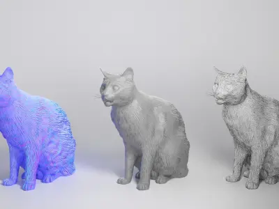 Red cat  21 Low-poly 3D model