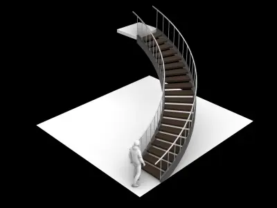 Spiral Staircase v6 Architectural Stairs 90 3D model