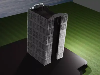 Urban Minimalist Tower Low-poly 3D model