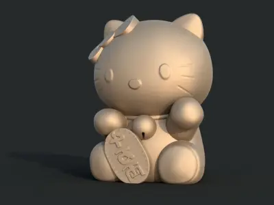 HELLO KITTY MANEKI NEKO LUCKY CHARM 3D print model