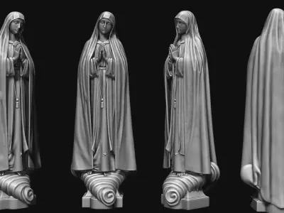 Virgin Fatima - Portugal - Jewerly - Masonry - Carpentry 3D print model