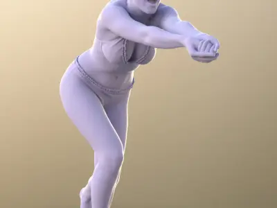 Svenja 10770 - Woman Playing Beachvolleyball Low-poly 3D model