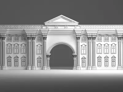 English Facade 3D model
