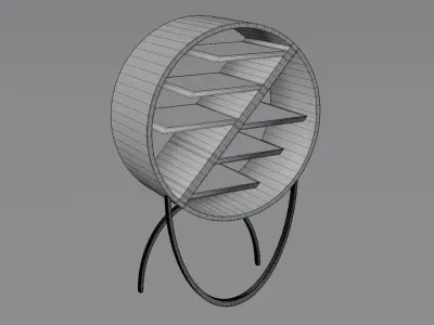 shelf-A01 book shelf with circular shape Free 3D model