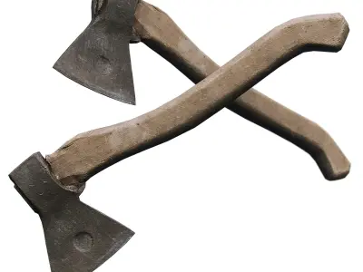 Stump with an ax 3D model