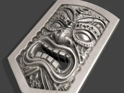 ANCIENT TIKI MASK M03 PENDANT 3D print model