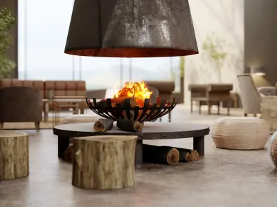 Corona - C4D files - Safari Lodge Interior 3D model