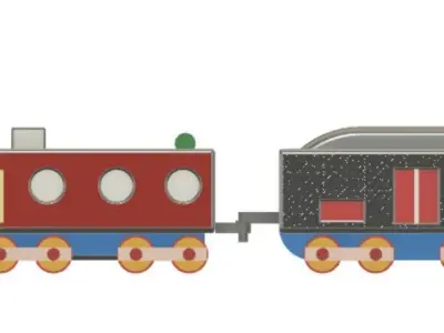 Engine Of a Train Low-poly 3D model