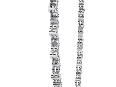 Diamond Necklace 360 animation renders 3dm stl details 3D print model