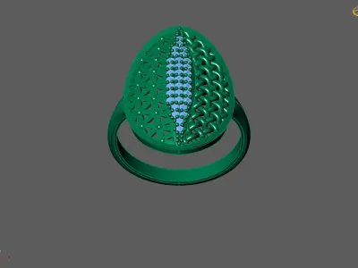 Women Ring With Stone Diamond Ready STL 3DM Models Womens Rings 3D print model 11