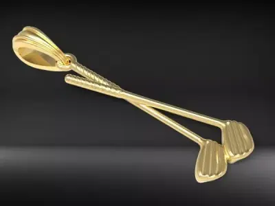 Golf Clubs Or Hockey Bat Pendant 3D print model