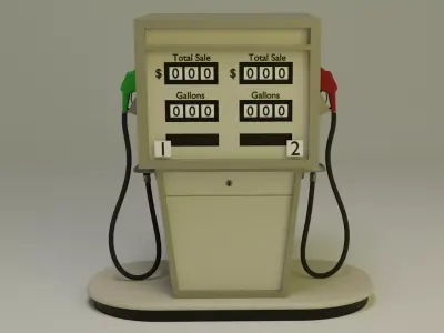 Gas Pump 1980s 3D model