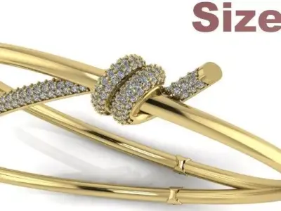 Knot Bracelet With Diamonds - Size 18 3D print model