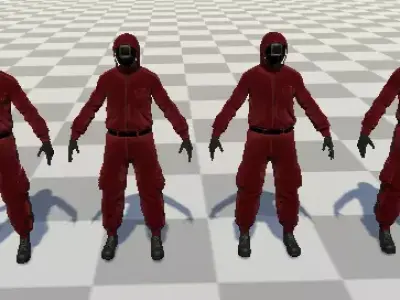 Squid Game Soldiers Low-poly 3D model