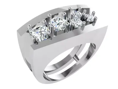Diamond Unique Ring 4246 3D print model