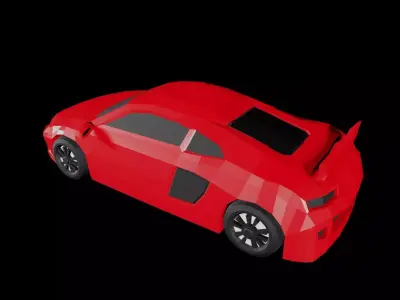 Low Poly Sports Car Pack 3D Model Free low-poly 3D model