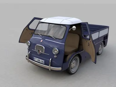 FIAT 600 MULTIPLA CORIASCO PICKUP 1956 3D model