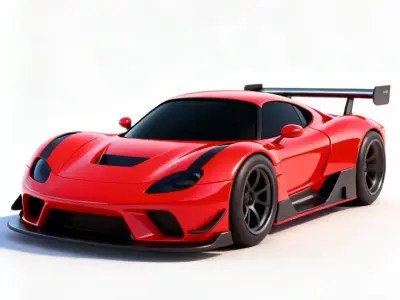 Futuristic Sport Racing Car 3D Model Low-poly 3D model