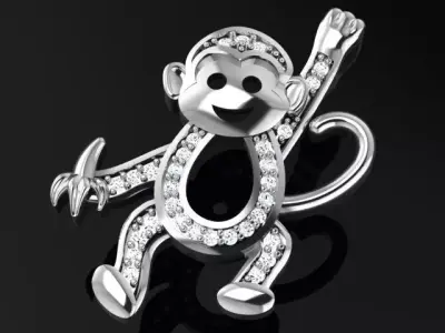 Monkey neclace 4900 3D print model